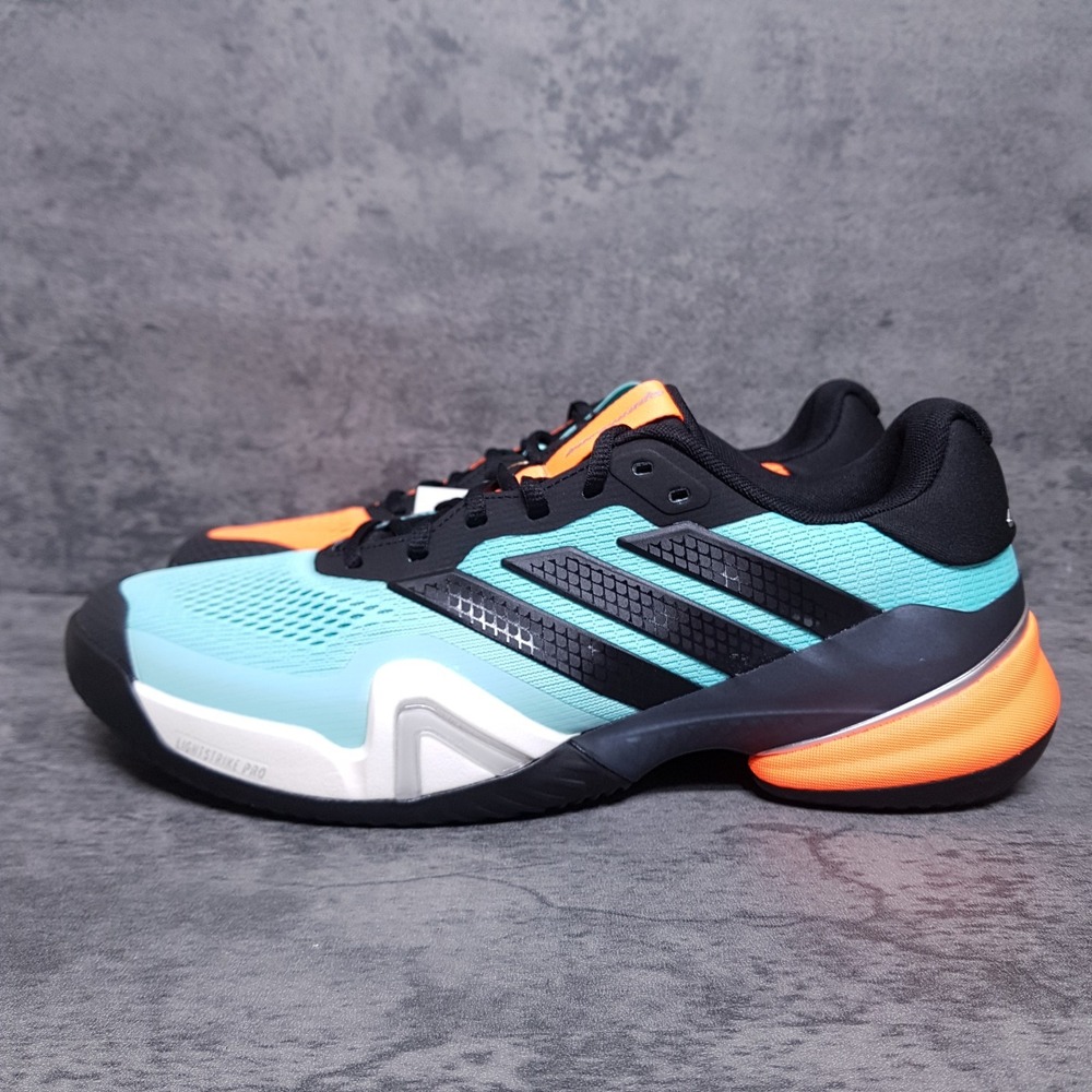 ADIDAS Barricade 14 Tennis Pickleball Shoes Mens Size 10.5 Blue Orange JR1742